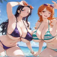 【二次エロ】マイクロビキニで男を欲情させる痴女の二次エロ画像 その46
