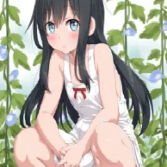 見え…?! うっすら透けてる薄い生地のサンドレスや白ワンピの少女たち ⑨