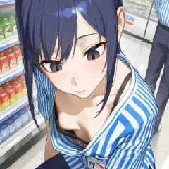 【二次エロ】近くのコンビニに新しく入ったバイトの子の胸チラ・・・