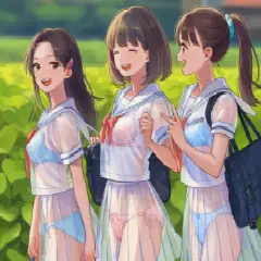 【二次エロ】透ける素材の制服着用が当たり前の世界