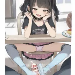 【二次エロ】テーブルの下でこっそり足コキ・・・♥