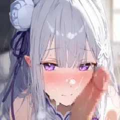 【画像】エミリアにブツをこすりつけるエロ画像