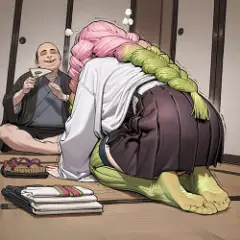 【鬼滅の刃】スポンサーのエロおやじにしゃぶり尽くされる甘露寺蜜璃！鬼殺隊のための接待で抵抗もできずに「女」を開発されちゃう…