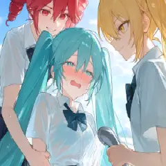 【二次エロ】プール掃除で女の子同士がふざけてエロいことしちゃってるエロ画像